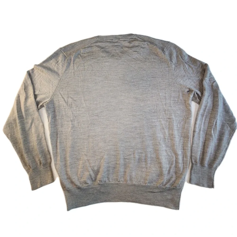 JOS. A. BANK Traveler Pullover Sweater Men XXL Gray Beige Merino Wool V Neck